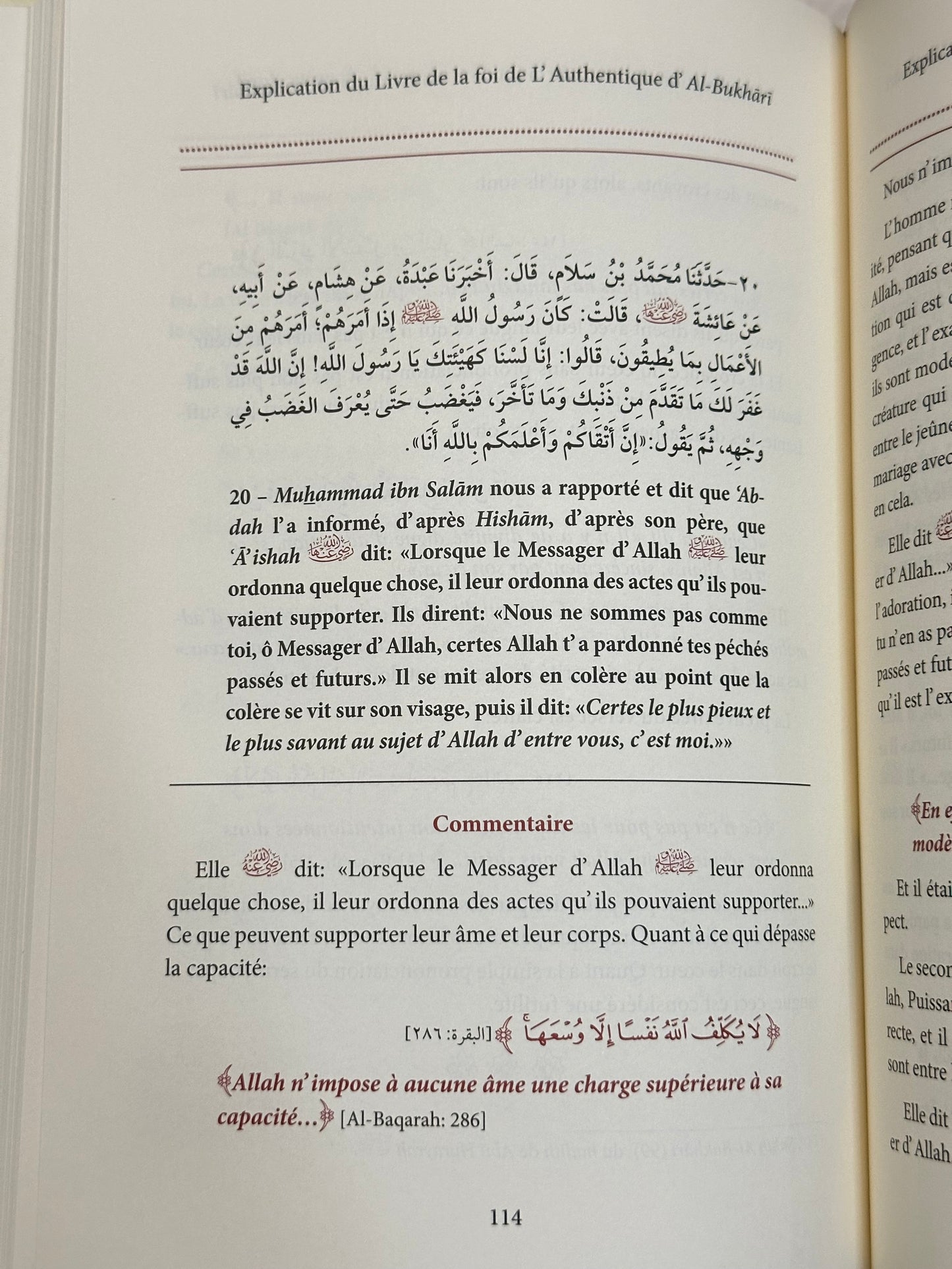 Explication Du Livre De La Foi De L'authentique D'Al-Bukhari