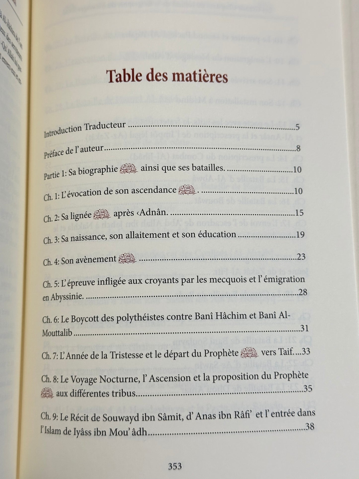 Les Grands Chapitre Du Résumé De La Biographie Du Messager D'Ibn Kathir